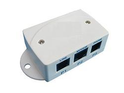 Filtro ADSL, 1 hembra RJ11 a hembras RJ45 y RJ11